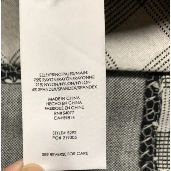 CAbi Valentina Blazer Women's 10 Gray Checkered 5292 Stretch Ponte Jacket Career - Picture 6 of 12